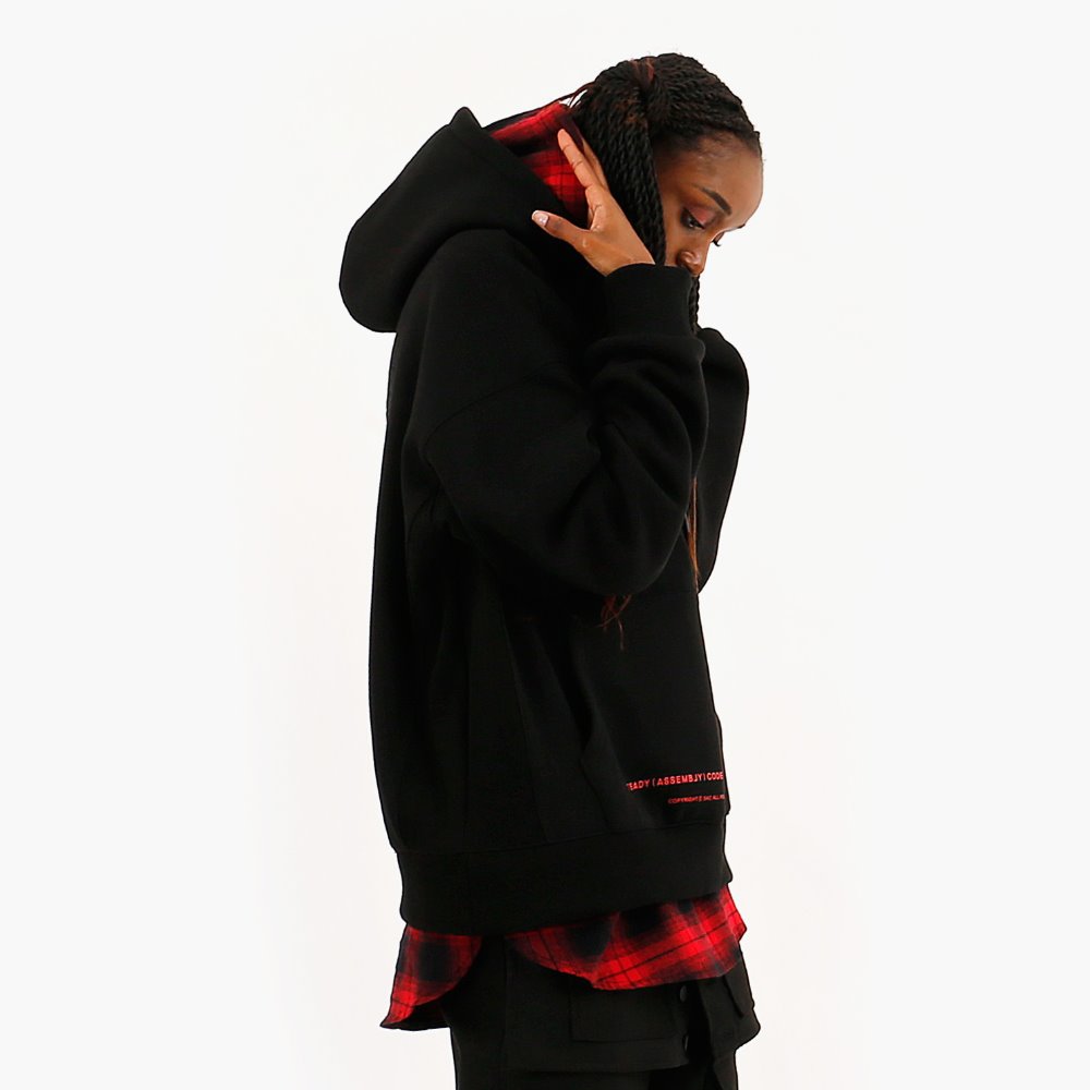 OMBRE LAYER HOOD PULLOVER BLACK