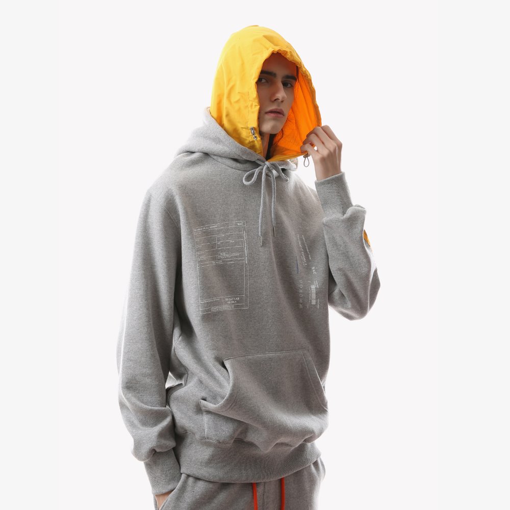 LAYER HOOD PULLOVER GREY