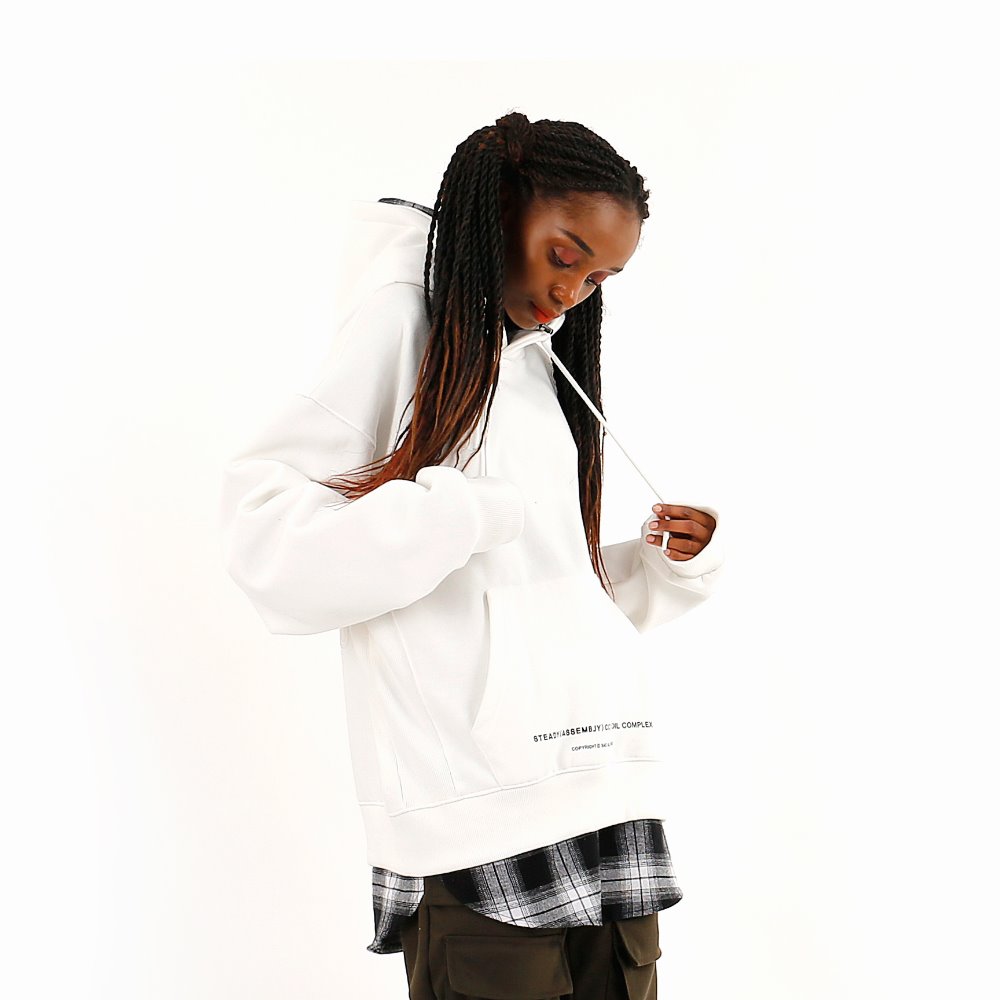 OMBRE LAYER HOOD PULLOVER WHITE